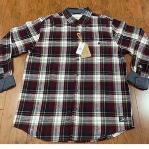 Original Weatherproof Vintage Men's Multicolor Plaid Flannel Button Shirt Size L